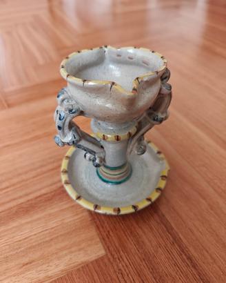 Portacandela in ceramica artigianale di Cerreto