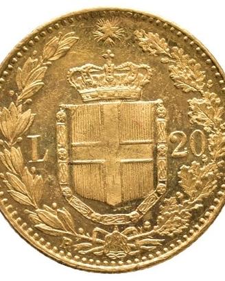 Marengo 20 lire Oro 1882 Umberto I con perizia