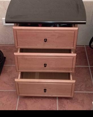 sponde lettino + comodino con cassetti 