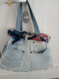 Borsa in jeans fatta a mano 