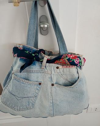 Borsa in jeans fatta a mano 
