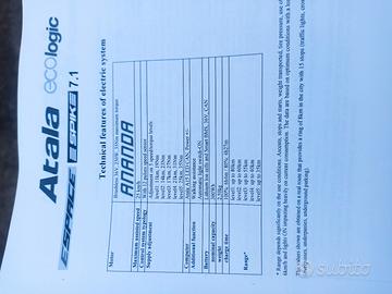 bicicletta Atala a batteria