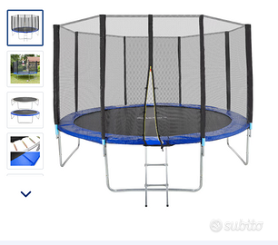 Trampolino elastico da 332 cm con protezioni
