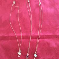 Set 3 collane argento 925 con ciondoli ballerine