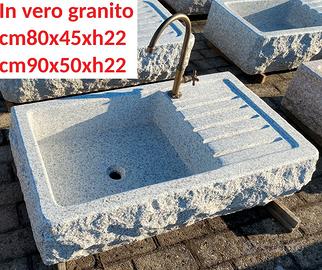 Lavello lavandino con scolapiatti in pietra 80/90