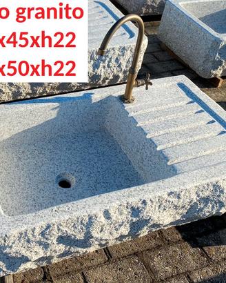 Lavello lavandino con scolapiatti in pietra 80/90