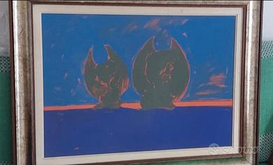 Tano Festa acrilico anno 1981. 50x70. UltimoPrezzo