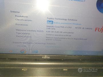 Portatile Fujitsu i3  6 gb ram hdd, windows 7, 