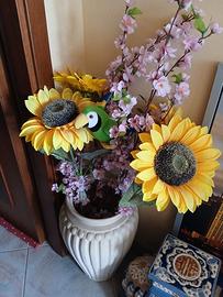 composizione fiori finti 