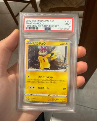Pikachu holo pokemon go card file set psa 9