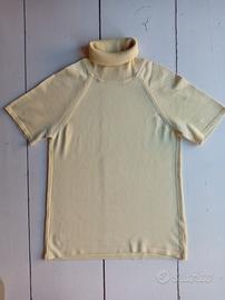 Maglia gialla in cotone collo alto.  Stefanel. M