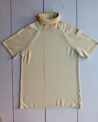 Maglia gialla in cotone collo alto.  Stefanel. M