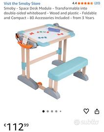 Scrivania bimbi pieghievole con lavagna doppia