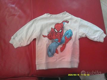 felpa spiderman bambino 18/24 mesi