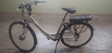 E-moon  bicicletta elettrica unisex adulto, bianca