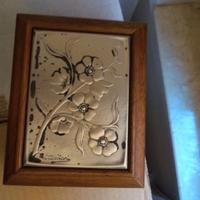 Scatola legno con decorazione argento