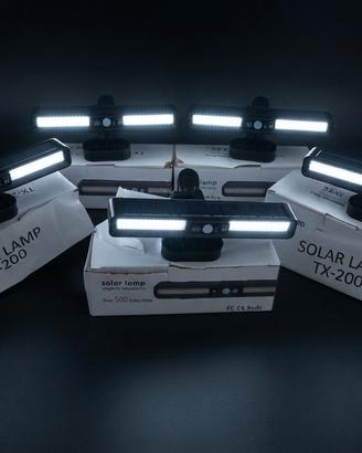 set di 5 faretti solari con clip a pinza