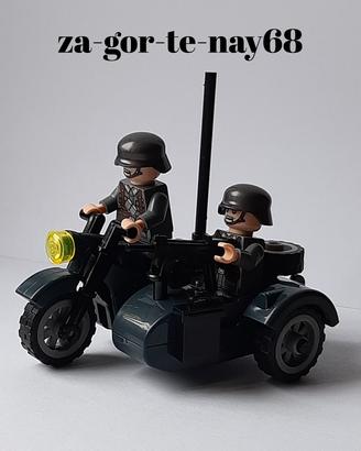 Sidecar tedesco ww2 con soldati compatibile Lego 