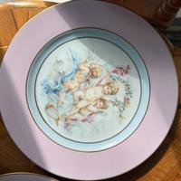 Set 3 piatti decorativi Limoges France con putti