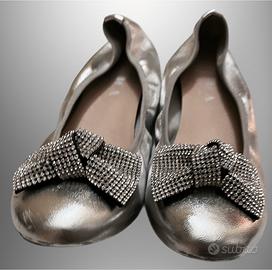 Ballerine argento con fiocchetto taglia 39