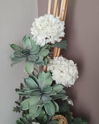 composizione finta fiori e piante grasse NO VASO
