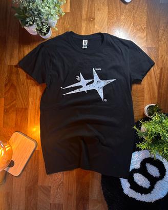 Roly T-shirt Y2K nera con stampa stelle blu - Tagl