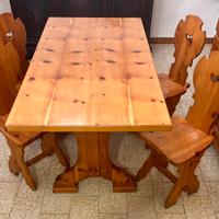 Tavolo fratino tirolese con 4 sedie