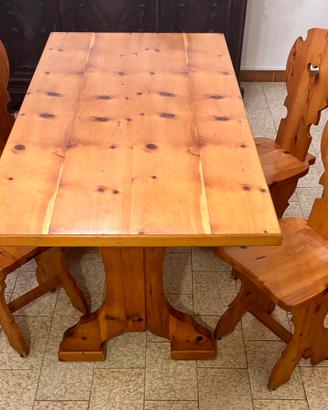 Tavolo fratino tirolese con 4 sedie