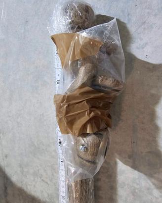 Bastone per tenda in legno con terminali tondi