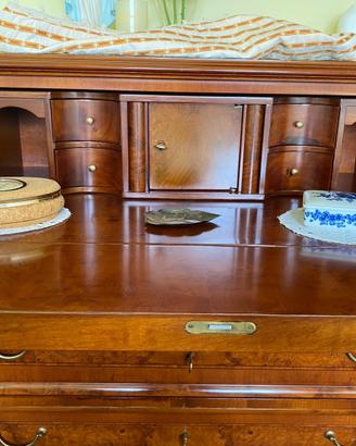 Trittico in radica con ribaltina e marmo