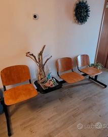 sala d'aspetto sedute panchina legno e ferro vi ta