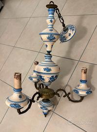 Lampadario vintage Marcucci Deruta in ceramica