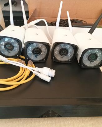 Kit 4 Telecamere WiFi + HD 500 Gb Full HD Ip