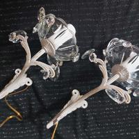 Coppia di Aplique antiche in ottone con gocce di c
