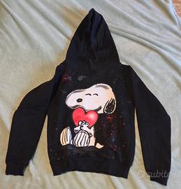 Felpa con cappuccio nera Snoopy Peanuts 