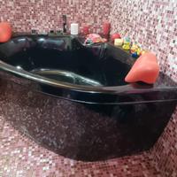 Vasca da bagno angolare nera 140x140