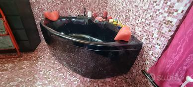 Vasca da bagno angolare nera 140x140