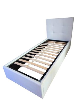 letto singolo contenitore in ecopelle Bianco 