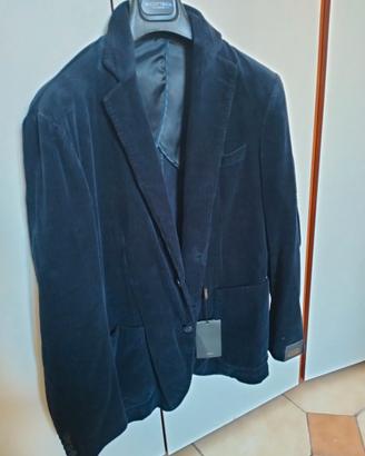 Blazer/giacca uomo taglia 50 blu navy velluto