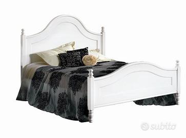 Letto in arte povera bianco opaco