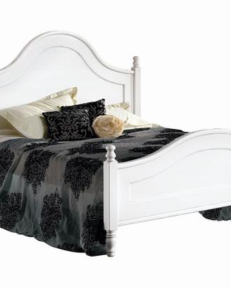 Letto in arte povera bianco opaco