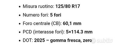 ruotino per auto 125/80 r17