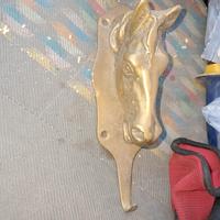 appendiabito testa di cavallo in ottone 