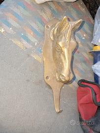 appendiabito testa di cavallo in ottone 