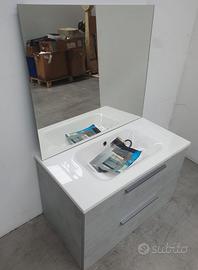 Mobile da bagno sospeso a muro Grigio chiaro