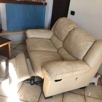 Divano 2 posti trattabile in pelle reclinabile