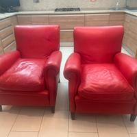 Poltrone Frau in pelle rossa