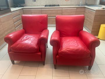 Poltrone Frau in pelle rossa