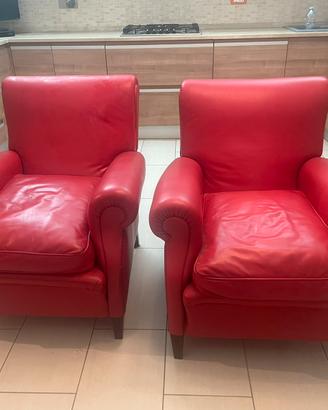 Poltrone Frau in pelle rossa