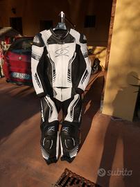 tuta moto 56 divisibile pelle